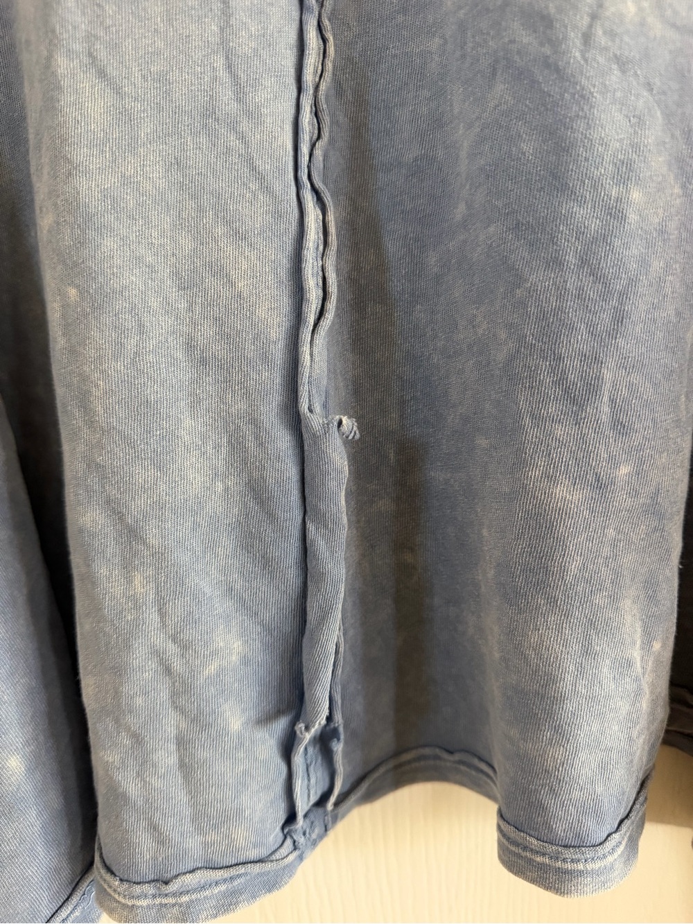 NWT J. Her Oversized Mineral Wash Lace Patch Long Sleeve Pullover Shirt Sz L - Picture 5 of 6